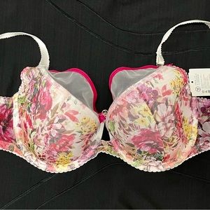 NWT Gaia Bra 32G US 32F UK 70G EU half padded floral